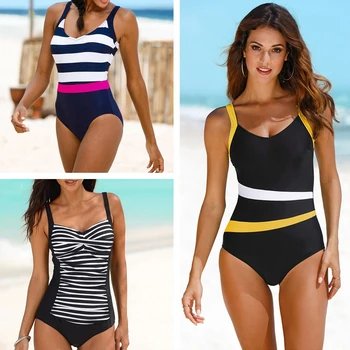 2020 Naujas vientisi maudymosi kostiumėlį Plius Dydis maudymosi Kostiumėliai Moterims, Klasikinis Derliaus Maudymosi Kostiumai Paplūdimio Backless Slim Plaukti Dėvėti M~2XL