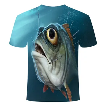 2020 naujas vyrų laisvalaikio 3d spausdinimo marškinėliai, juokingi žuvis spausdinti vyrų ir moterų marškinėlius Hip-hop T-shirt Harajuku Azijos dydis s-6xl