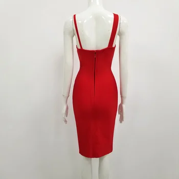 2020 Nauji Aukštos Kokybės Raudonos Spalvos Garsenybių Viskozė Tvarstis Suknelė Naktinis Klubas Šalies Bodycon Suknelė