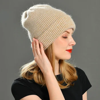 2020 Nauji Aukštos Kokybės Triušių Kailių Žiemos Skrybėlę Moterų Beanies Megzti Kašmyras Skrybėlę Rudenį Minkštas Ilgi Plaukai Žiemą Kepurės