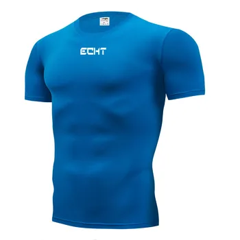 2020 Nauji vyriški Bėgimo marškinėliai Quick Dry sporto Salė Trumpas rankovės Suspaudimo Fitneso Stora Marškiniai Krepšinio Jersey Sportinę Rashgard