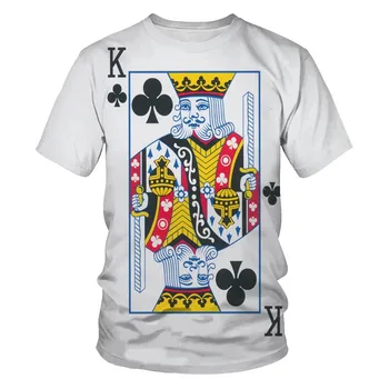 2020 Pokerio vyrų marškinėliai 3d spausdinimo Viršūnes Tees mados Ace Spausdinti Vasarą, Rudenį Trumpas Rankovės Studentų Įnoringas Kasdieniai Drabužiai