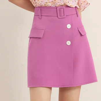 2020 sijonas derliaus rožinės spalvos sijonas, sijonai, maxi sijonas moterims, drabužiai