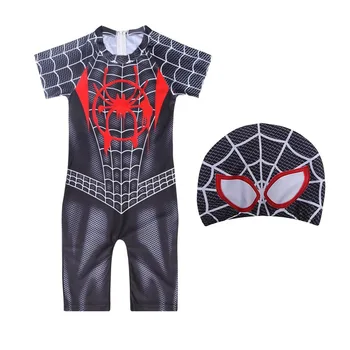 2020 Stebuklas ' s Spider-man Naujas vientisas maudymosi kostiumėlis Berniukams Didelis Berniukas Juodas Gražus žmogus-Voras Cartoon Europos Ir Amerikos maudymosi kostiumėlį