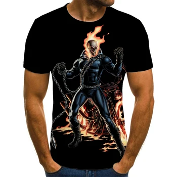 2020 vyrų kaukolės t-shirt mados vasaros dvasios riteris t-shirt 3D spausdinimo top marškinėliai kaukolė t-shirt vyrai