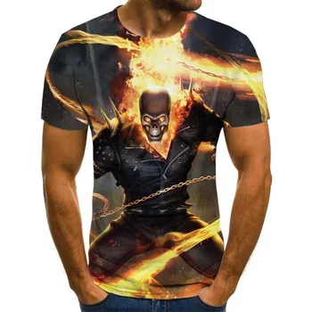 2020 vyrų kaukolės t-shirt mados vasaros dvasios riteris t-shirt 3D spausdinimo top marškinėliai kaukolė t-shirt vyrai