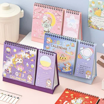 2021 Animacinių filmų Sakura Mergautinė Memo Kalendorius INS Stiliaus Cherry Blossom Stalo Kalendoriai, dienotvarkės Planavimas 2020.07-2021.12