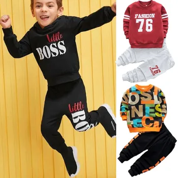 2021 m. Pavasarį Naujas Karšto Berniukų Kostiumai Vaikų ilgomis rankovėmis su Gobtuvu Sweatershirt + Kelnės Drabužiai Vaikams Tracksuit Rudenį Outwear Rinkinys