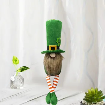 2021 m. St. Patrick ' s Day Beveidis Lėlės Tomte Gnome Pliušinis Žaislas St Patriko Diena Airijoje Pasisekė, Elf Plushie Dobilų Atostogų Dekoro 2vnt