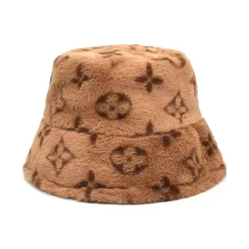 2021 Naujas Žiemos Moterų Vilnos Skrybėlę Pliušinis Tirštėti Šiltą Kepurę Dirbtiniais Kailiais Letter Spausdinimo Kibirą Skrybėlės Lauko Žiemos Skrybėlę Moterims