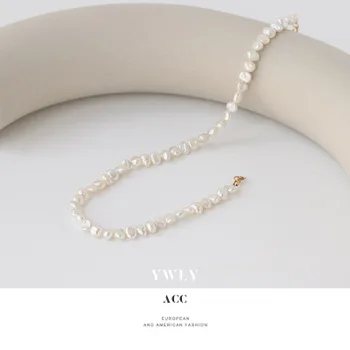 2021 Nauji 2vnt Natūralių gėlavandenių perlų karoliai rankų darbo pearl 14k aukso užpildytas perlų papuošalai 34.5 cm