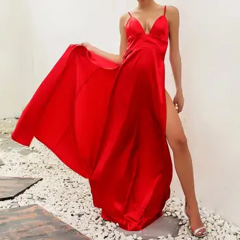 2021 suknelė Aukštos Padalinta Maxi Seksuali Moteris Kietas Vakare Šalis Suknelės Clubwear Ilgas Berankovis suknelė moterims