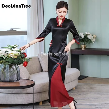 2021 žavinga retro kinų suknelė moterims veliūras cheongsam suknelė qipao ilgas šalis nešioti cheongsams suknelės moterims aodai suknelė