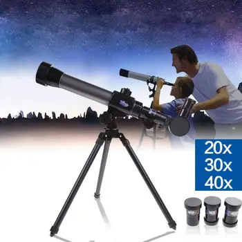 20X 30X 40X Refraktoriumi Astronomijos HD Teleskopas Vaikų švietimo Mikroskopu Combo su Trikoju Lauko Sporto reikmenys