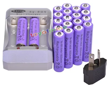 20x AAA 1800mAh 1.2 V Ni-MH Baterija Violetinė RC Žaislai Kamera+1pc Įkroviklis