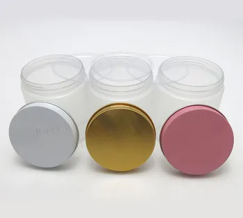 24pcs/daug 250g Aišku, birių Šalčio PET plastiko kosmetikos indeliai 250cc Sidabro dangteliai (balta/rožinė/gold) su sandarikliu