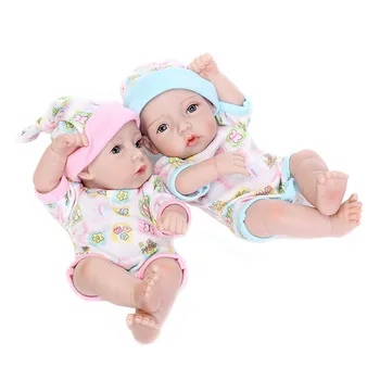 28cm Reborn Baby Doll viso Kūno Silikono Galima Maudyti Vandenyje Tikroviška Bebe Boneca Bamblys Dvyniai su Supimo Žaisti Žaislų Namai