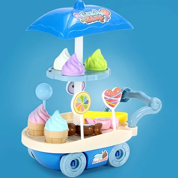 28PCS Mini Vežimėlio Ledų Parduotuvė Žaislų Pirkinių Krepšelį Kita veikla Žaislas Mergina Žaidimai, Žaislai Mergaitėms 6-10 metų Žaislas Maisto