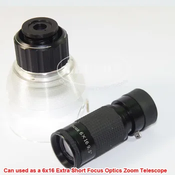 2in1 24X-32 X Handfree Zoom didinamasis stiklas su 3 LED šviesos + Mini 6x16 Papildomų Trumpos Dėmesio Optinis Priartinimas Teleskopas