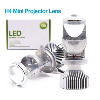 2vnt 1.5 colių H4 LED Mini Projektoriaus Objektyvas, Skirtas Automobilių, Motociklų Didelis Mažas LED Šviesos Konversijos Rinkinys Lemputė, priekinis žibintas 12V/24V 5500K