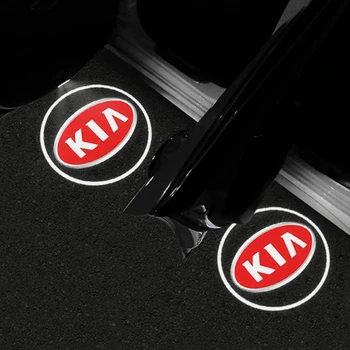 2VNT Automobilio Duris Šviesos diodų (LED Logo automobilių Sveiki atvykę Šviesos KIA K2 K3 K4 K5 Sorento Sportage R Rio Soul Auto Apdailos Reikmenys