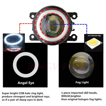 2VNT Automobilių 30W LED Rūko žibintų Angel Eye DRL Šviesos važiavimui Dieną H11, Dėl 
