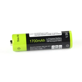 2vnt/daug ZNTER AA Įkraunamos Baterijos 1,5 V AA 1700mAh USB Įkraunama Ličio Baterija Bateria be Micro USB Kabelio