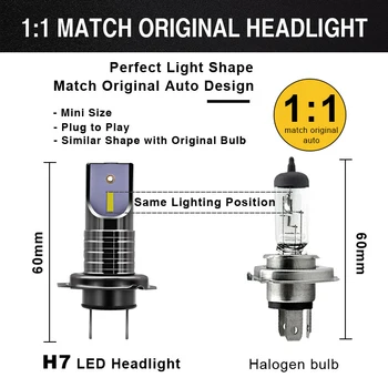 2VNT LED H7 Canbus LED Lemputė, priekinis žibintas 10000LM SPT Chip Mini H11 HB3 HB4 Automobilių Šviesos Pjovimo Linija Žibintai 12V 24V Automobilio Stiliaus