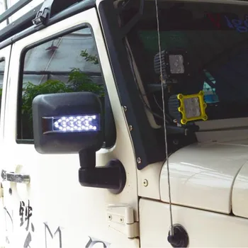 2vnt LED Šoninis Veidrodis Būsto Žibintai Jeep Wrangler JK 2007-2018 Offroad galinio vaizdo Veidrodis Padengti DRL Posūkio Signalo Žibintai
