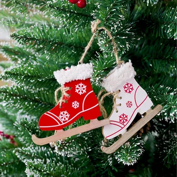 2vnt Mielas Kawaii Juokinga Čiuožimo Batai Stiliaus Žaislai, Kalėdų Eglutės Kabo Lašo Pakabukas Papuošalai Kalėdų Šventė Dekoracijos