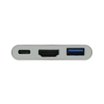 3 1. C Tipo Su 4K HDMI USB 3.0 Įkrovimo Adapteris Keitiklis su USB-C 3.1 Centru 