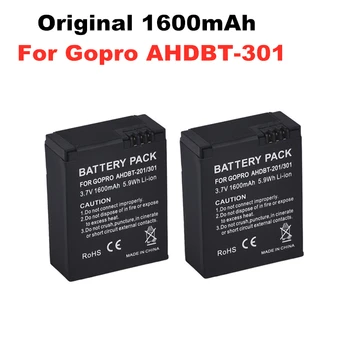 3.7 V 1600mAh AHDBT-301 AHDBT301 AHDBT 301 Li-ion Baterija GoPro Hero3 Už GoPro AHDBT-301/201 veiksmų fotoaparato priedų baterija