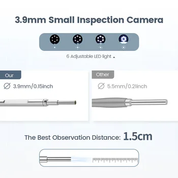 3.9 mm Skaitmeninis Otoscope Kamera Ausų Valymo Endoskopą 1280 HD USB Otoscope su 4.3 Colių Ekranas su 6 LED Žibintai Suaugusiems vaikams