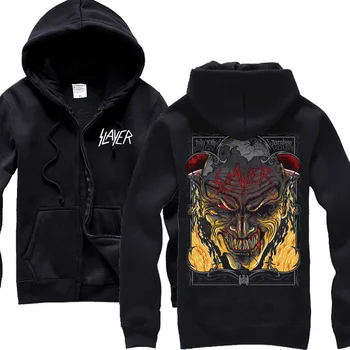 30 dizaino Slayer Medvilnės minkštas Roko hoodies shell striukė punk sunkiojo metalo užtrauktuką palaidinukė vilnos sudadera Kaukolė viršutinių drabužių siuvimas