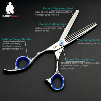 30% nuolaida HT9120 plaukų žirklės nustatyti profesinės kairę ranka kirpykla žirklės rinkinys japonija plaukų pjovimas, retinimas žirklės barbershop