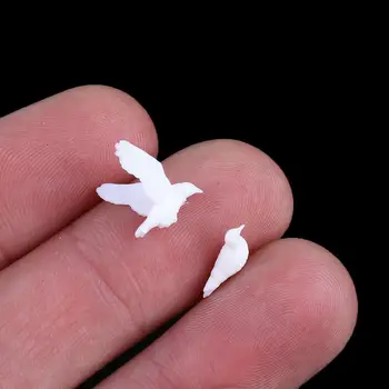 30Pcs Plastiko Paukščių Mažas Paveikslas Žaislas Dove Paukščių Taikos Dekoracijos Išdėstymas 7mm /15mm Balta