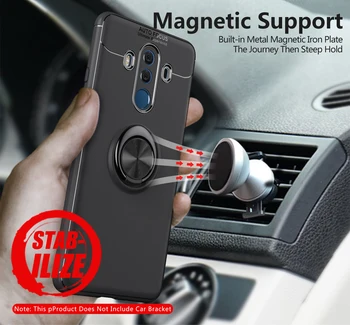 360 Sukasi metalo Magnetinių Silikono Atveju Huawei Mate 10 Pro Mate10 Lite Nova 3 3i 2i Padengti magnetas turėtojas TPU coque