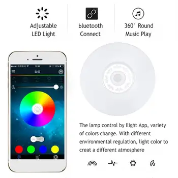 36W/72W Wifi RGB Muzikos Led Lubų Šviesos Lempos šviesos srautą galima reguliuoti Muzikos Lempa Nuotolinio valdymo ir programų Kontrolė 