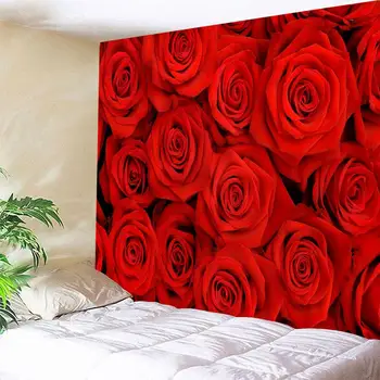 3D Didelis Rose Sienos Kabo Gobelenas Spausdinti Dekoratyvinių Gėlių Lovatiesė Bendrabučio Padengti Paplūdimio Rankšluostį Namų Kambario Sienos Meno Dekoro