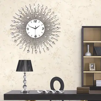 3D Didelis Sieninis Laikrodis Modernaus Dizaino Namų Dekoro Sieniniai Laikrodžiai Kambarį 64pcs Deimantų Dekoratyvinė kalvystė Silent Laikrodis 60-75CM