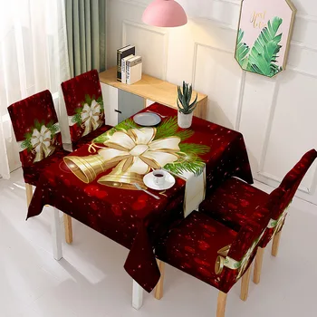 3D Kalėdų Spausdinti Staltiesė Spandex Kėdė Padengti Valgomasis Ruožas Kėdžių dangose Vestuvių Kėdė Slipcover spausdintą Modelio