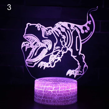 3D LED Nakties Šviesos Lempos Dinozaurų Serijos 3D Naktį šviesos Nuotolinio Valdymo stalinės Lempos Žaislai Dovana vaikas Namų Puošybai