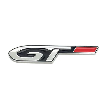 3D metalo Automobilių stiliaus Lipdukas GT Ženklelis Emblema Lipdukas šildomos Galinės Stikcers Decal Peugeot 5008 206 208 3008GT 2008 508 408 308