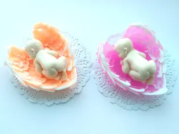 3D miega kūdikis, sparnai silikono formos minkštas pyragas apdaila sweet baby 