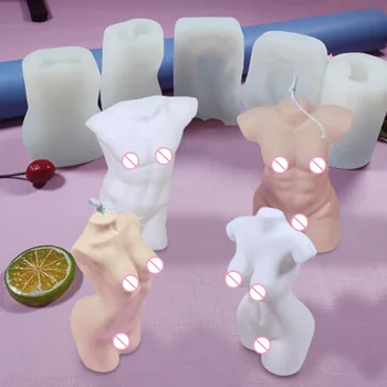 3D Moters Kūno Figūrėlės Žvakė Silikono Formos Vyrų, Moterų Kūno Menas, Statula, Rankų darbo Žvakė Formavimo Pelėsių Namų Puošybos Amatus