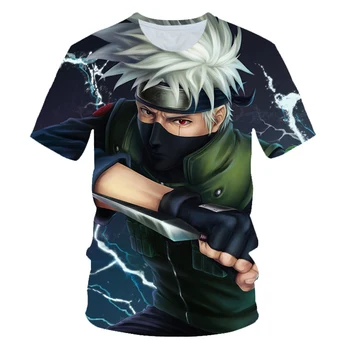 3D Naruto marškinėlius vaikų Vasaros Harajuku Kietas Unisex Trumpas Rankovės marškinėliai Japonų Anime Juokinga Spausdinti Streetwear berniukų marškinėliai