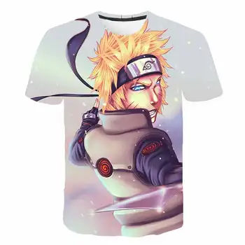 3D Naruto marškinėlius vaikų Vasaros Harajuku Kietas Unisex Trumpas Rankovės marškinėliai Japonų Anime Juokinga Spausdinti Streetwear berniukų marškinėliai