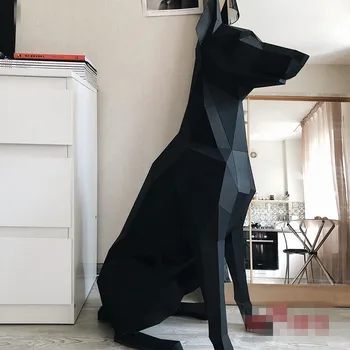 3D Popieriniai Doberman Pinscher šunys papercraft gyvūnų žaislas namų dekoro, sienų apdaila Galvosūkiai Eductional 