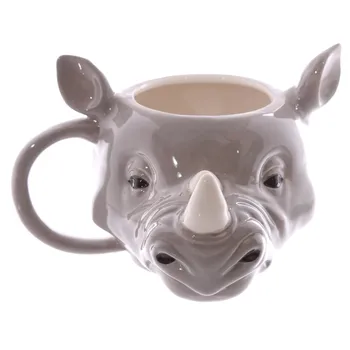 3D Raganosio Puodelis Rhino Galvos Keramikos Puodelius Gyvūnų Drinkware Pritaikytų 3D Gyvūnų Kavos Puodelis Naujovė Dovanos