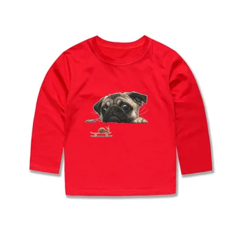 3D Spausdinimo Visą T Marškinėliai Berniukams, Raudona, T Marškiniai Vaikai 3D Sumažinti Šunų marškinėliai Mergaitėms Šuo Spausdinti Viršūnės Vaikai Nešioja vaikiški Drabužiai
